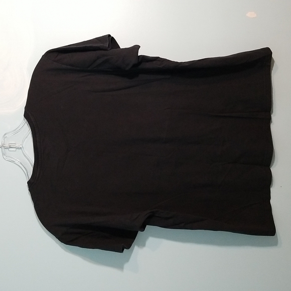 Bluenotes black short sleeve shirt with caution graphic, 100% cotton GUC large - Picture 2 of 8